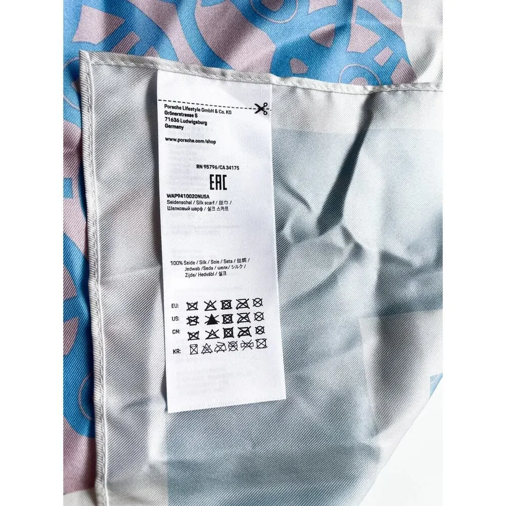 Porsche Taycan Silk Driving Scarf Limited Edition Blue & Pink 34